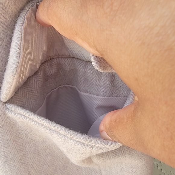 Lauren Ralph Lauren black label Herringbone wool blend dusty pink coat size 4 - Picture 14 of 15